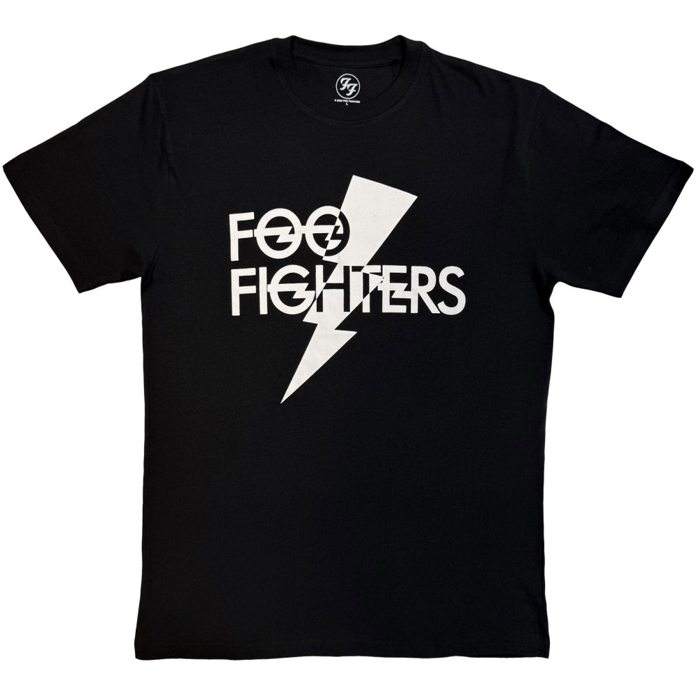 Foo Fighters - Flash Logo Mono Mens Tshirt - Black/White